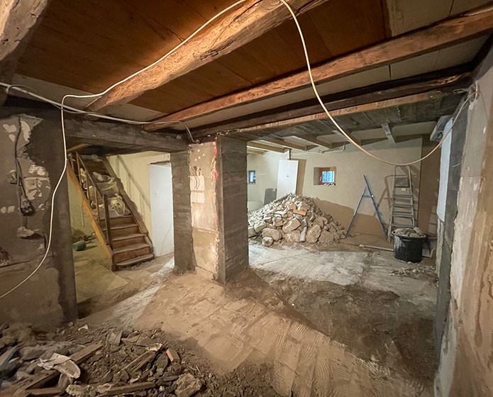 Rénovation d'une maison ancienne : ouverture d'un mur porteur : après
