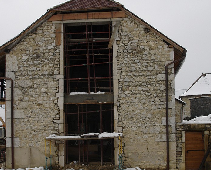 Ouverture de fenêtre avec jambage en pierre - Etape 4